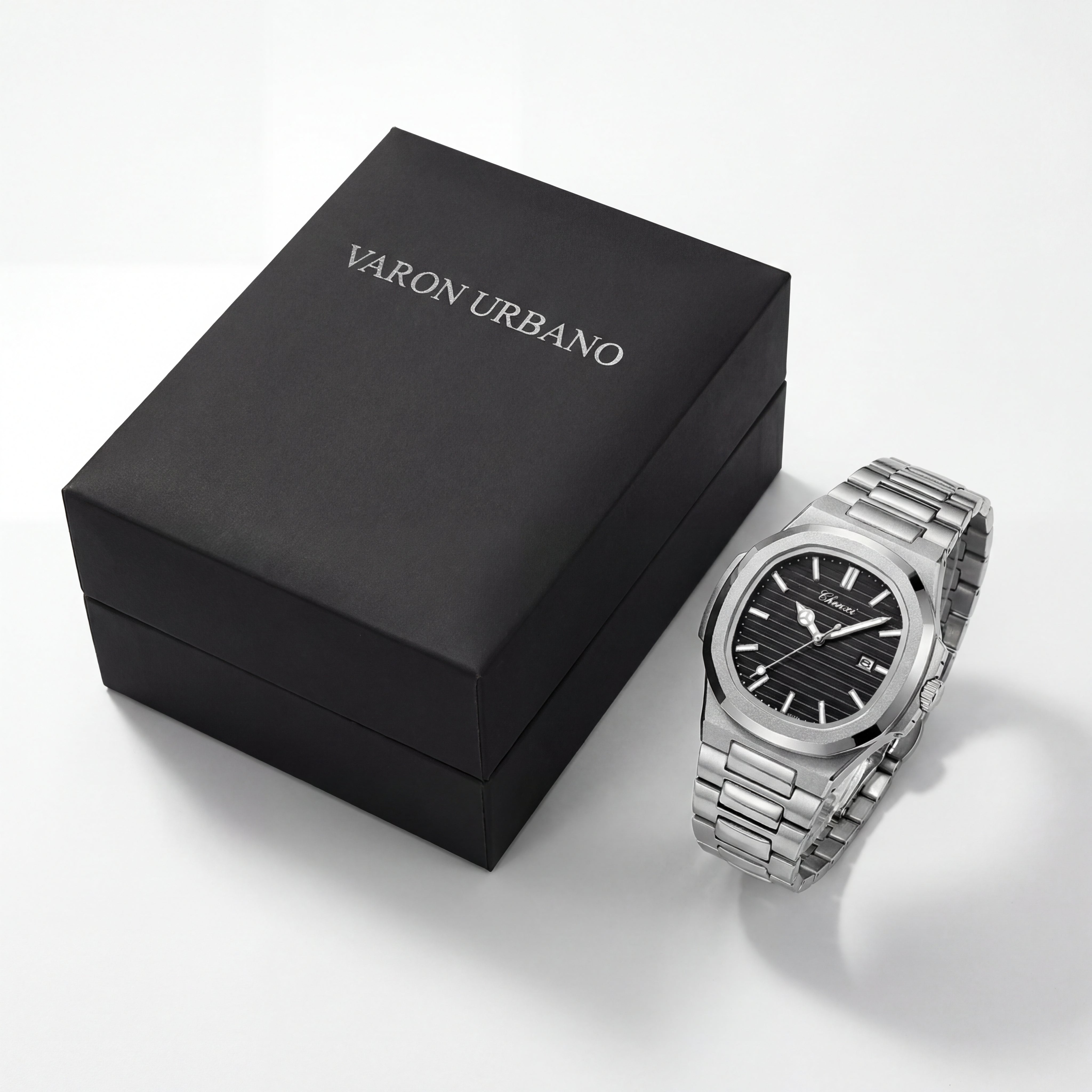 Reloj Masculino de Acero Inoxidable 40mm Quartz con Fecha | Estilo Ejecutivo Moderno