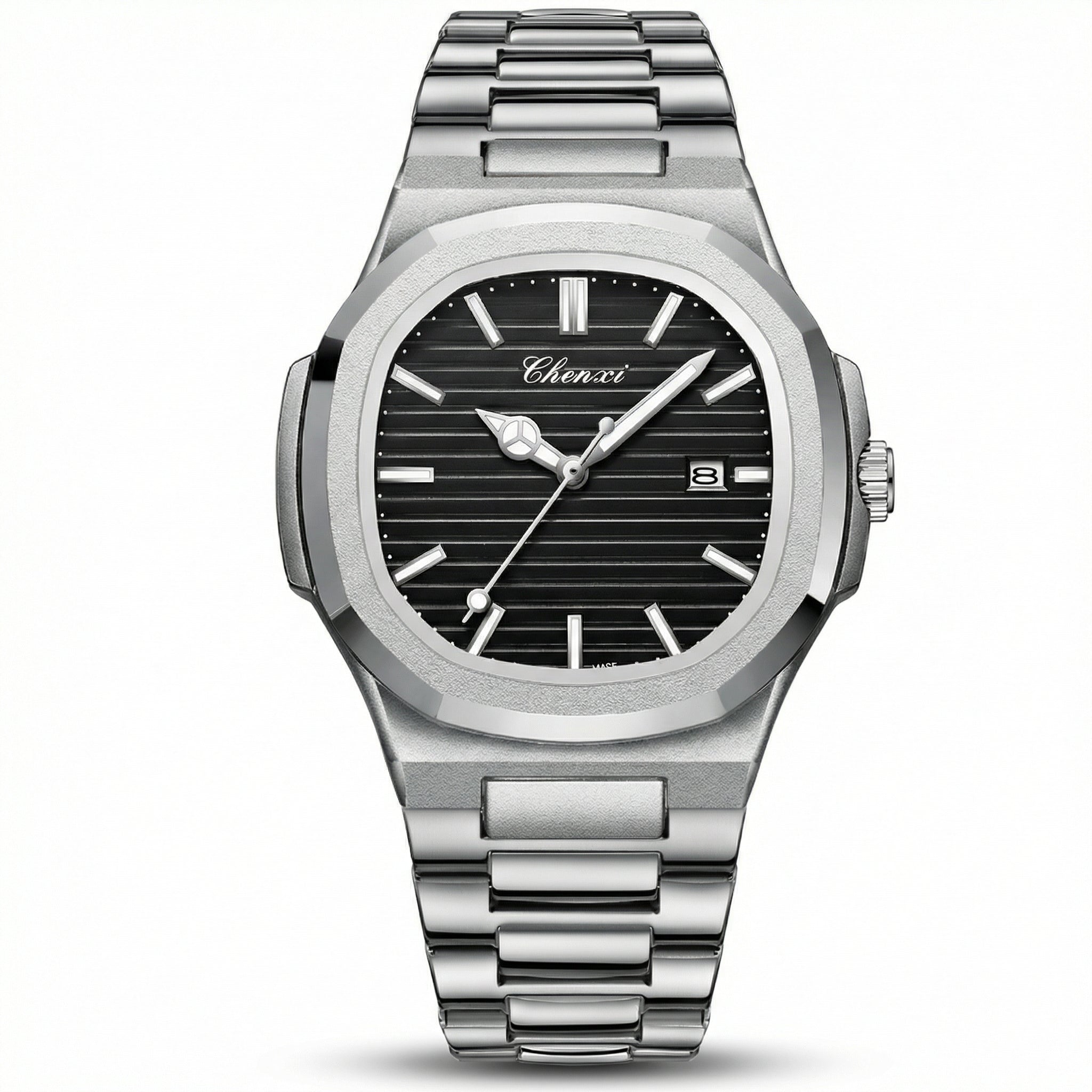 Reloj hombre acero inoxidable negro 40mm diseño elegante quartz