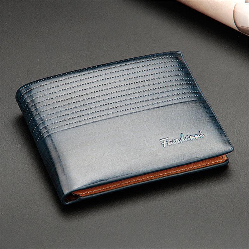 Cartera masculina Baellerry color Azul con diseño moderno en relieve
