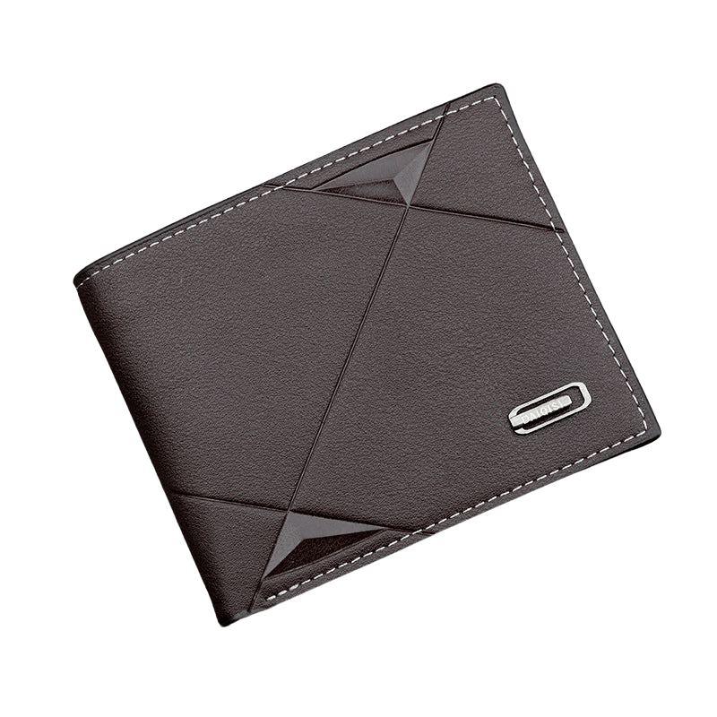 Cartera Slim Geométrica para Hombre con Monedero y Cierre – Estilo Retro Europeo