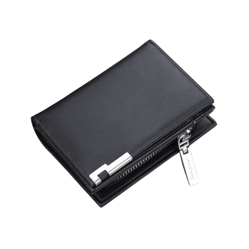 cartera ejecutiva vertical negra de cuero premium para hombre