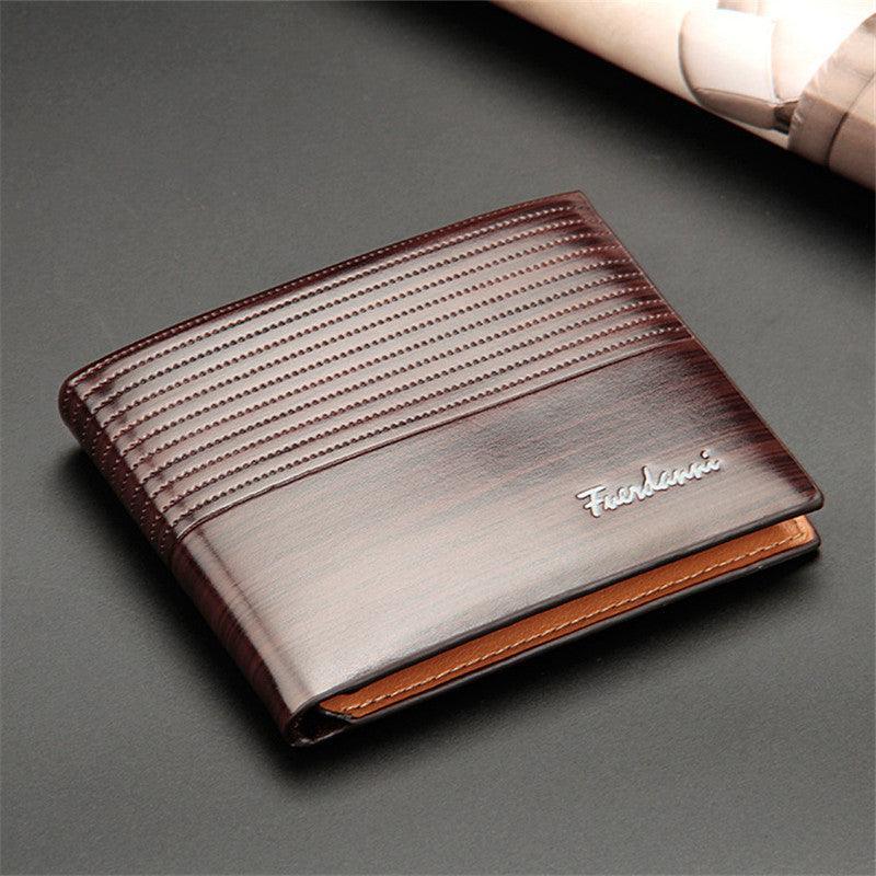 Cartera masculina Baellerry color Café Oscuro  con acabado texturizado en relieve
