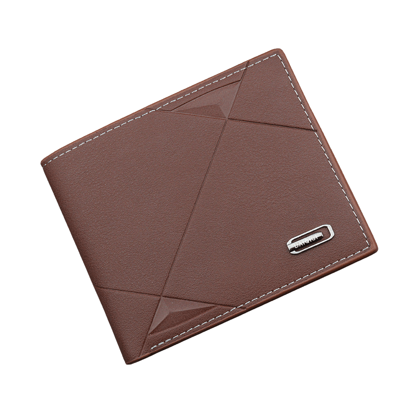 cartera slim geométrica negra para hombre estilo retro europeo